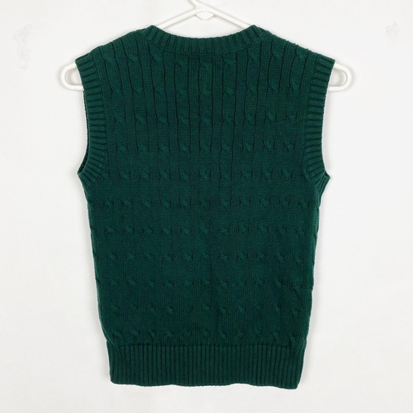 Polo Ralph Lauren Cable Knit Green Sweater Vest - Picture 2 of 4